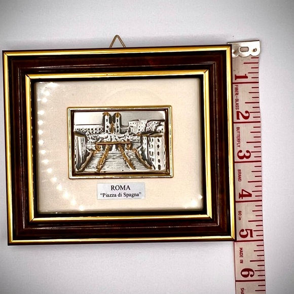 Beautiful Framed Italian Handmade-925 Silver, Portrait of Piazza di Spagna -Rome - Picture 2 of 6